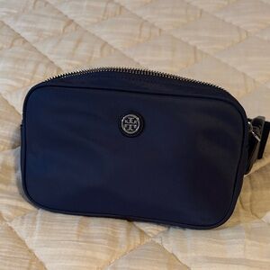 Tory Burch Navy Logo Belt Bag